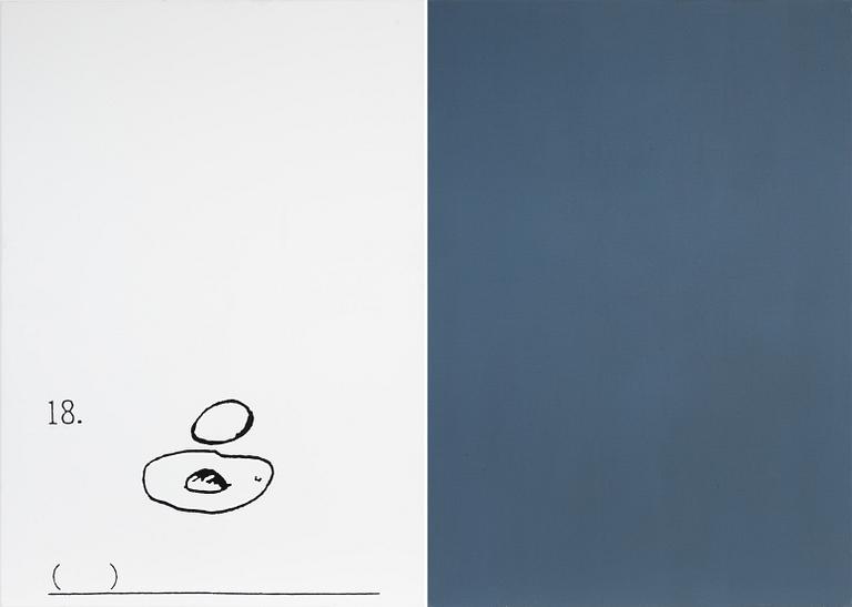 Oliver Osborne, silkscreen and acrylic on linnen, diptych. signed and dated 2014 verso.