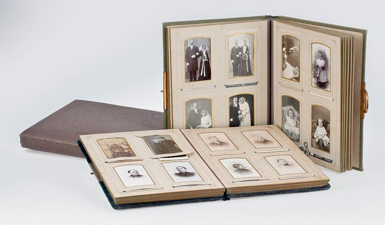 FOTOALBUM, 3 st. 1800/1900-tal.