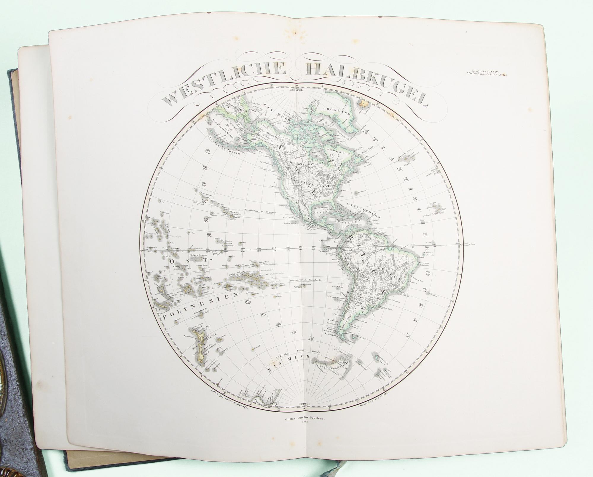 KARTBOK, "Stieler's hand atlas" 1863.