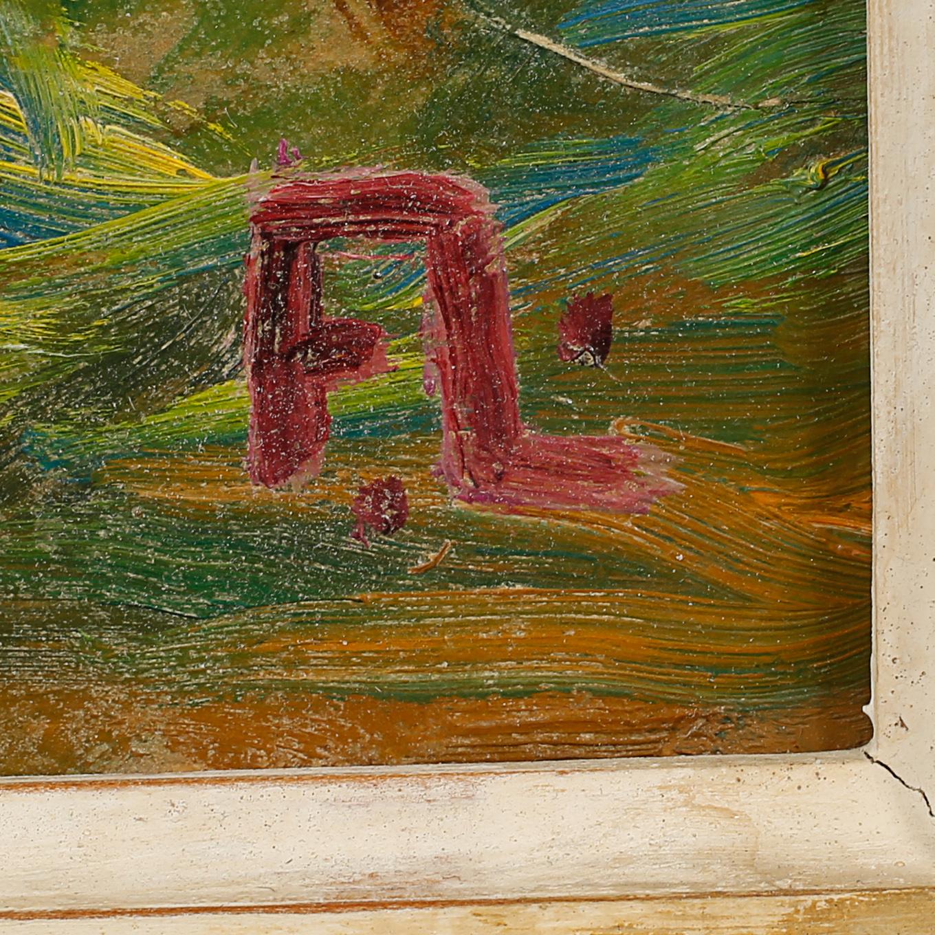 FRANS LARSSON, olja på pannå, monogramsignerad.