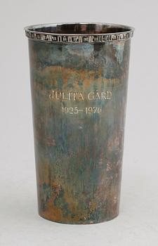 BÄGARE, silver, E Löfman, MGAB, Uppsala 1972. Vikt ca 183 g.