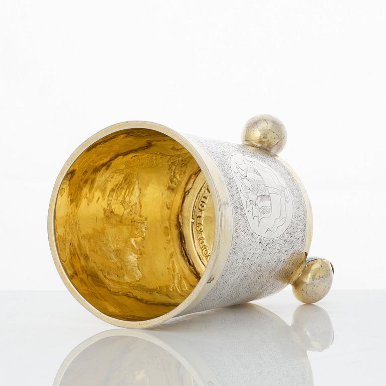A Swedish Baroque parcel-gilt silver beaker, mark of Per Eriksson (Jönköping 1656-1661-).