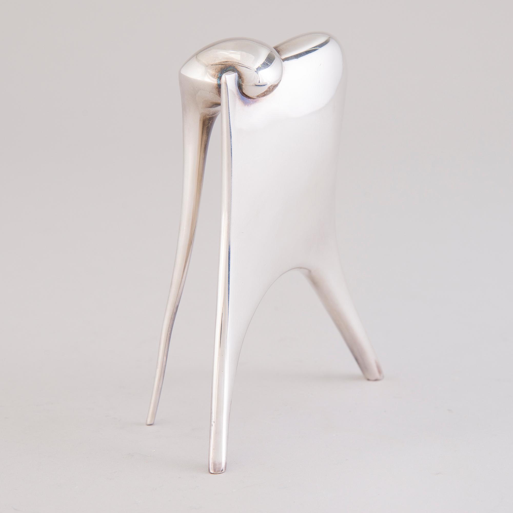 POUL HAVGAARD, SKULPTUR, silver. Lapponia 1982.