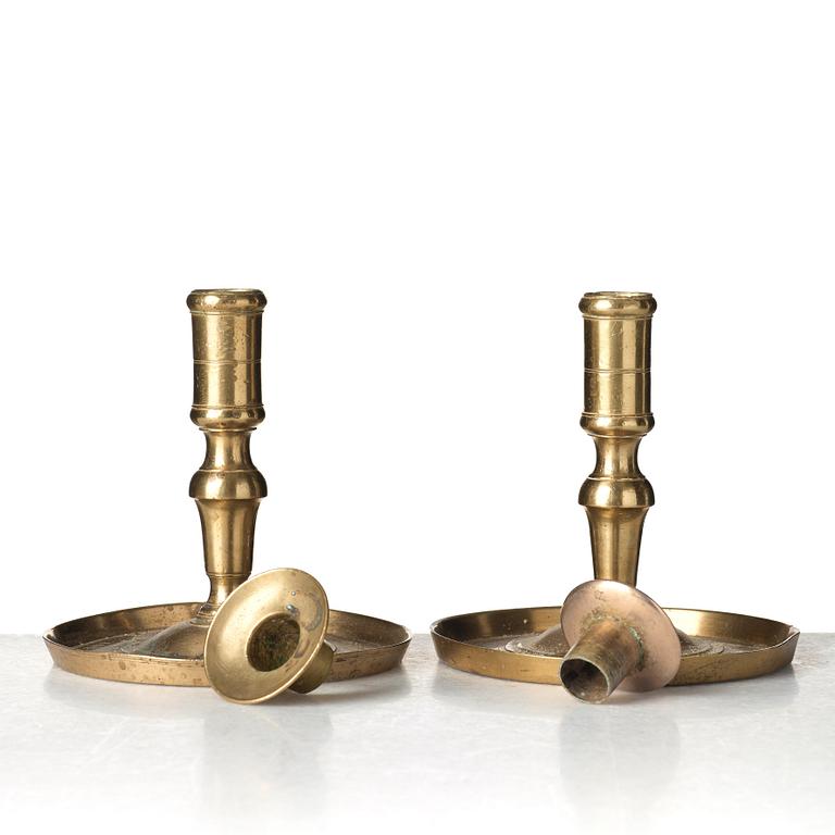 Two Gustavian late 18th century candlesticks, Kungl. Husgerådskammaren.