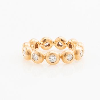 Ole Lynggaard, Ring "Bubble/Bubbles" 18K rose gold with round brilliant-cut diamonds, design by Charlotte Lynggaard.