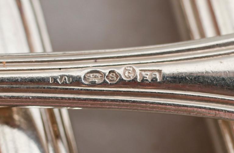 SMÖRGÅSBESTICK, 12 delar, silver. Total vikt 348 gram.