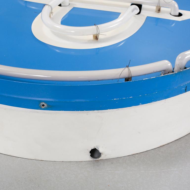 A sign with electrical function, from the second half of the 20th century.