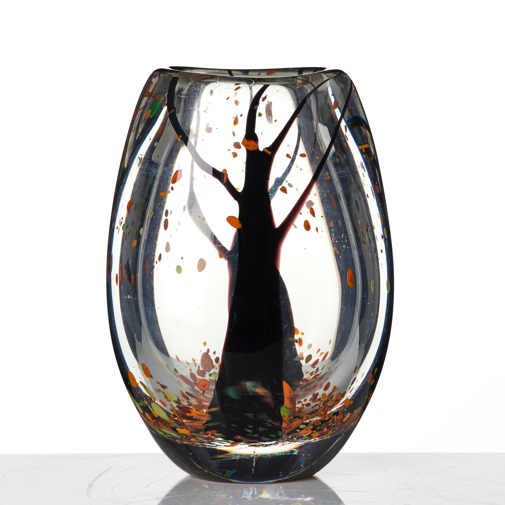 Vicke Lindstrand, vas, glas, "Höst", Kosta, 1950-60-tal.