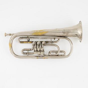 A brass Horn, Bruno Klemm, 20th Century.