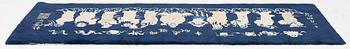 A Chinese 'immortals' carpet, Baotou, Measure: approx. 75 x 185 cm.