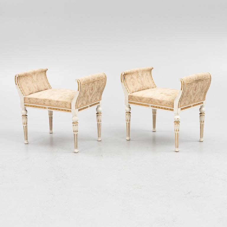 A pair of Gustavian style banquets, E.Pettersson, Sweden, early 20th century.