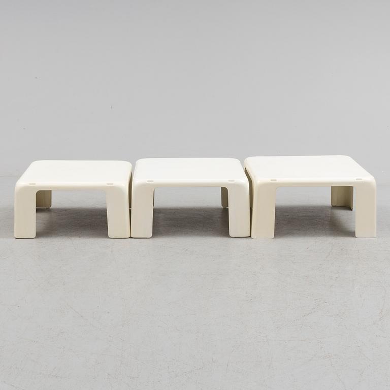 MARIO BELLINI, a set of three plastic coffee tables from C&B, Italy, second half of the 20th century.