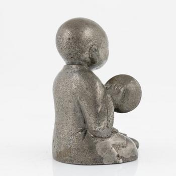 A pewter figurine, China, late Qign Dynasty, around 1900.