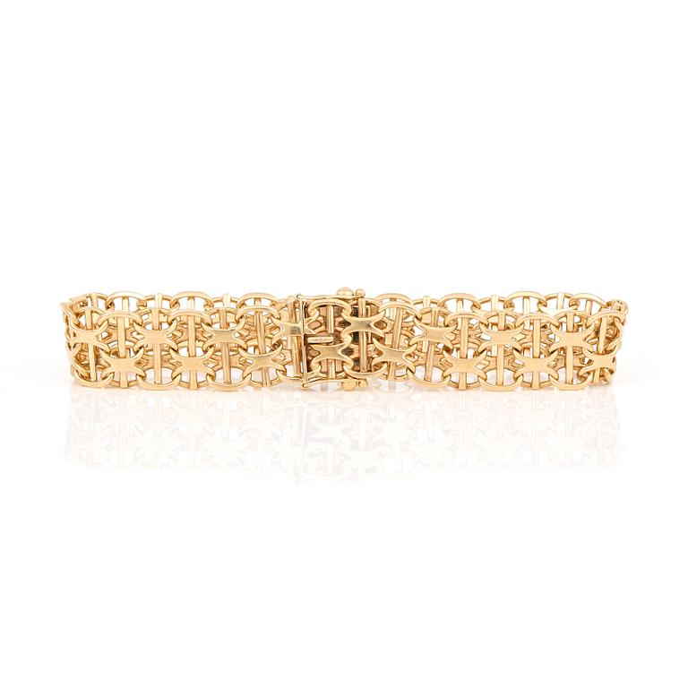 ARMBAND, 18K guld, H Michelsson Eftr, Stockholm,1963. Vikt ca 33,08 g.