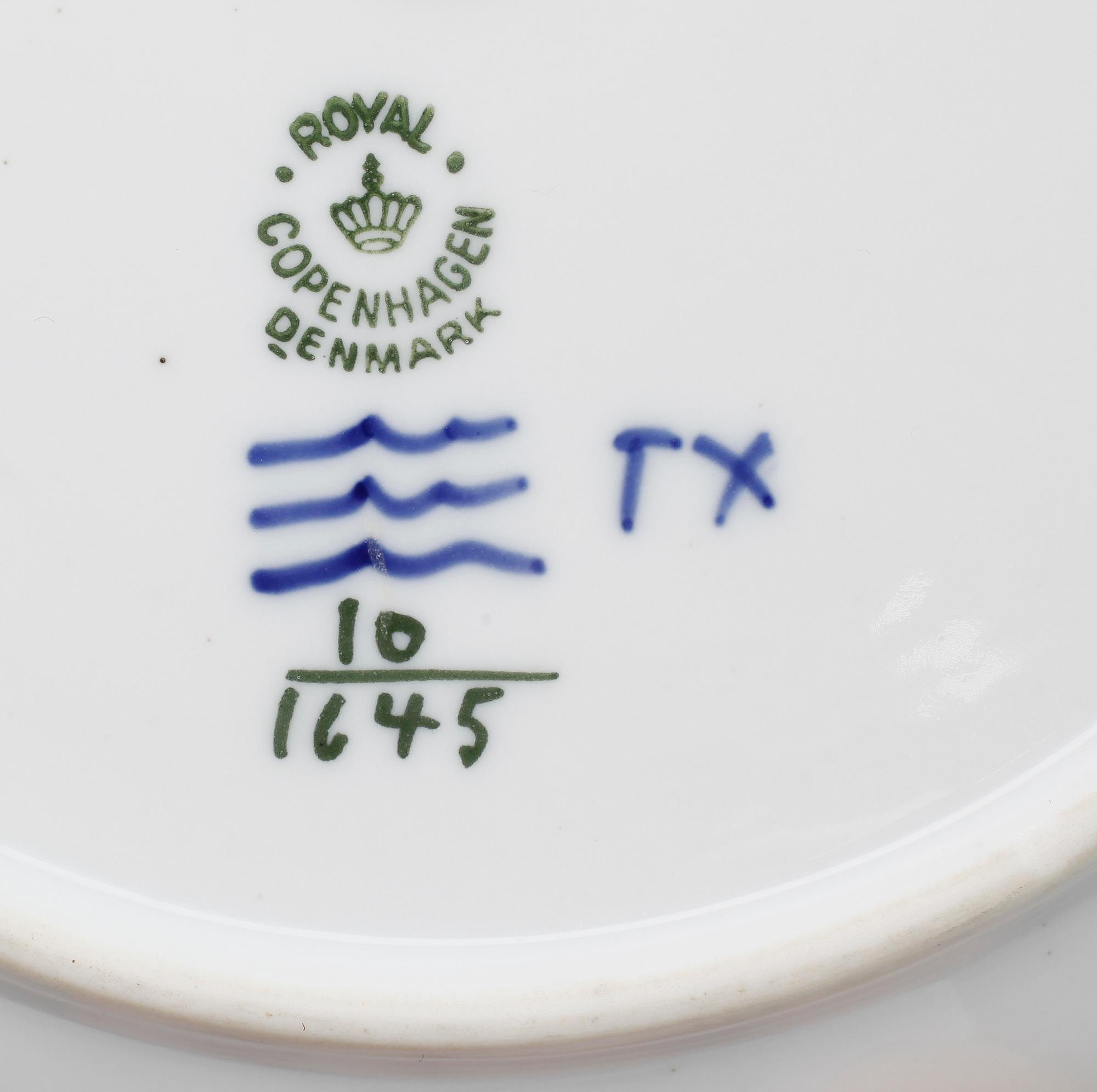 SERVISDELAR, 11 delar, porslin, "Blå Blomst", Royal Copenhagen.