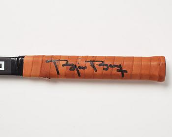 Tennis racket, Donnay. Signed by Björn Borg, specially made Donnay Borg Pro.