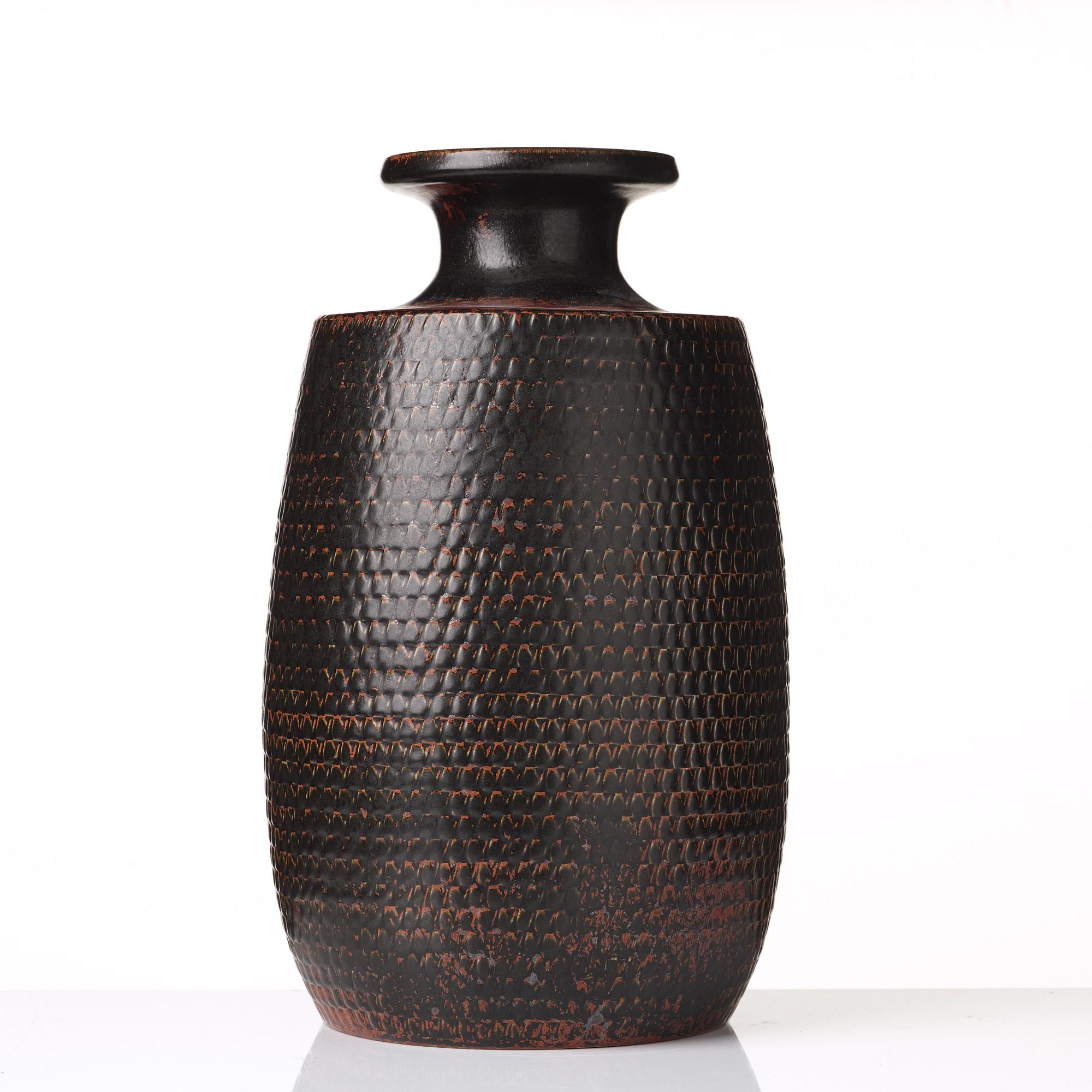 Stig Lindberg, a stoneware vase, Gustavsberg studio, Sweden 1965.