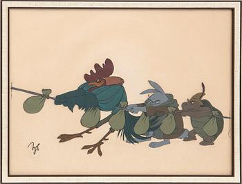 Film cell from the movie "Robin Hood," Walt Disney.