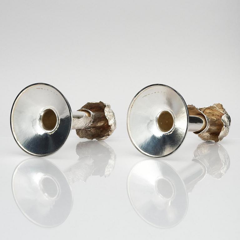 Olle Ohlsson, a pair of silver candlesticks, Stockholm, Sweden 1978.
