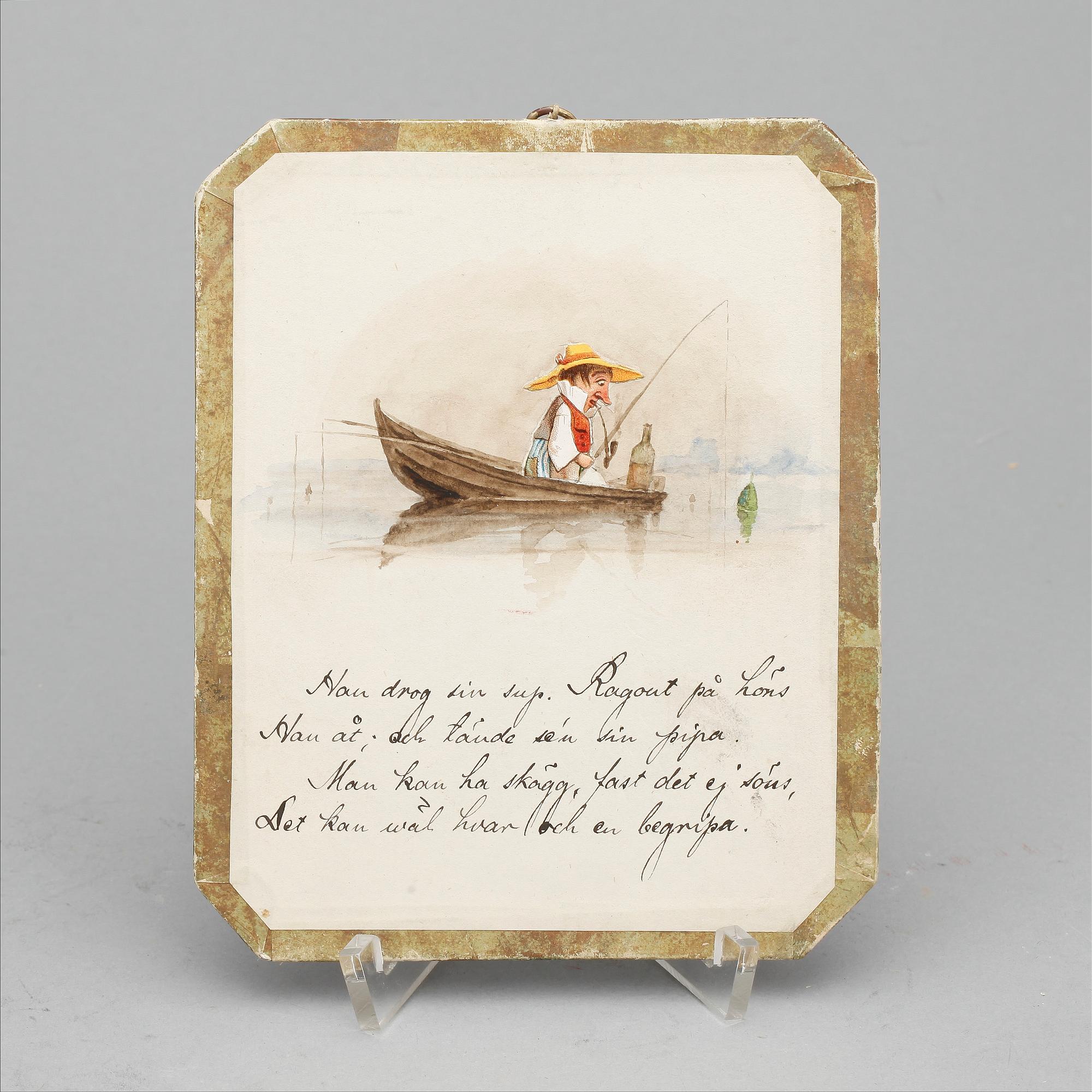 OKÄND KONSTNÄR, blandtekniker 14 stycken, omkring år 1900.