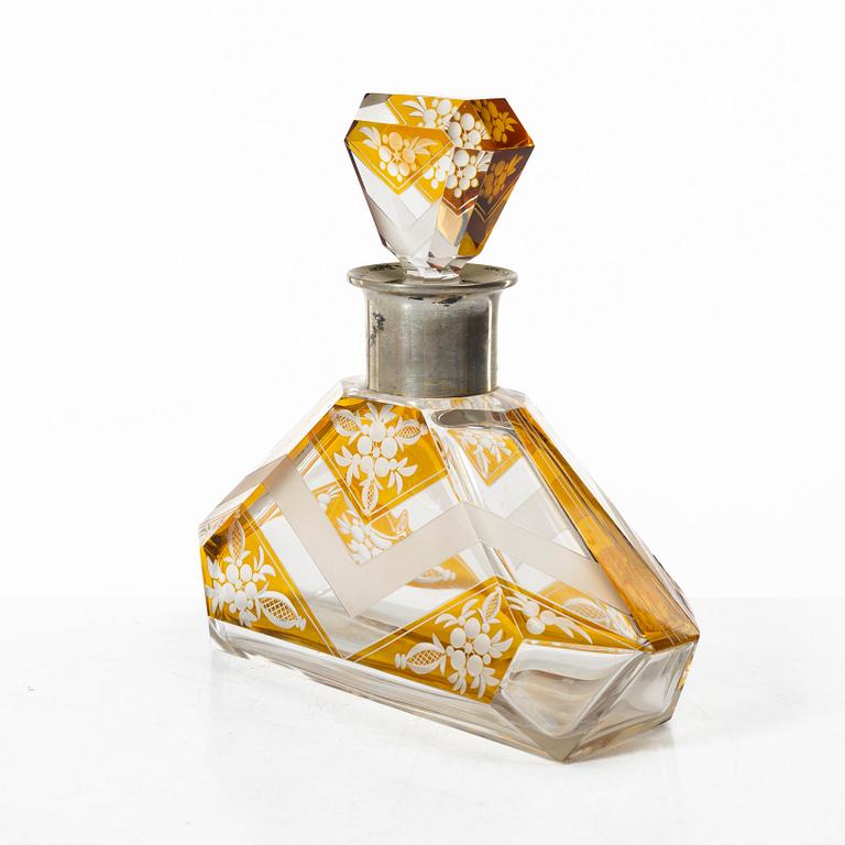 A seven-piece Bohemian glass service, 1930s.