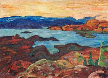 133. Helmer Osslund, Sommarafton Ångermanälven.