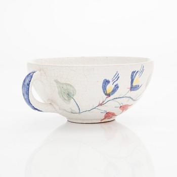 Marita Lybeck, jug and bowl, red clay, signed ML.