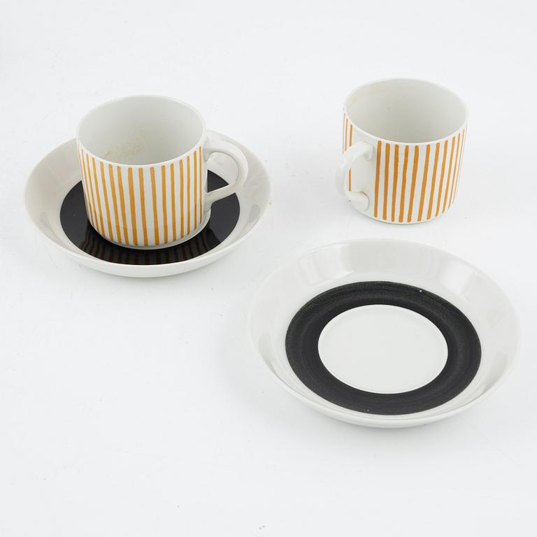 Hertha Bengtson, six 'Kadett' coffee cups with saucers, Rörstrand.