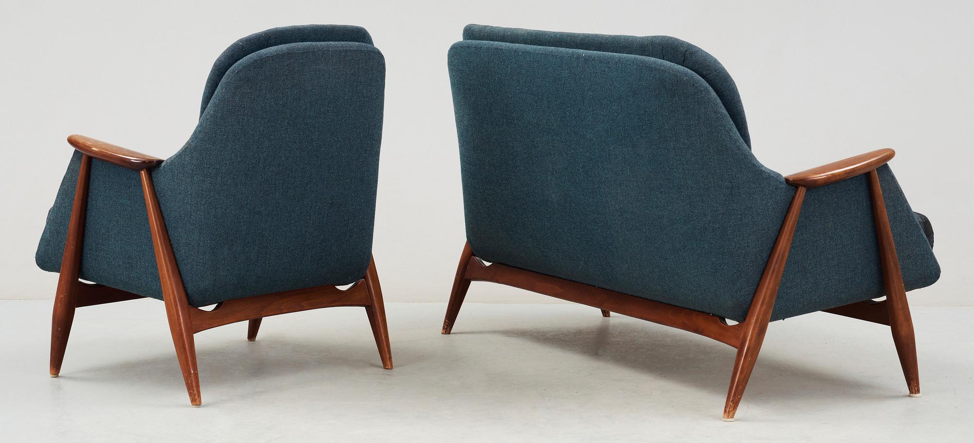 SOFFA samt FÅTÖLJ, 1950-tal.