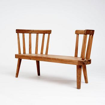 Axel Einar Hjorth, a stained pine 'Utö' sofa, Nordiska Kompaniet, Sweden 1930s.