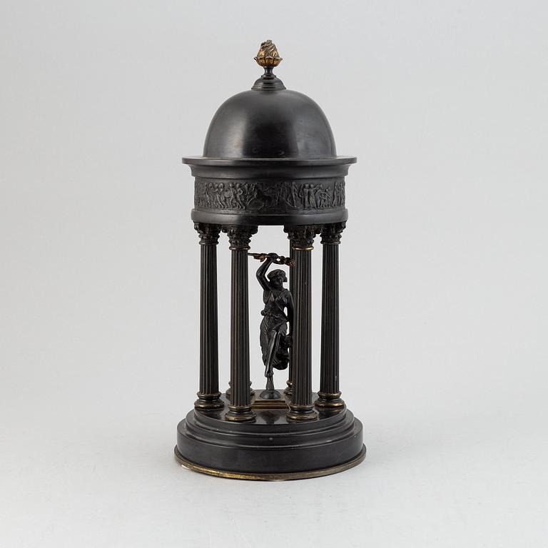 A stone and brass table decoration, late 19th century.