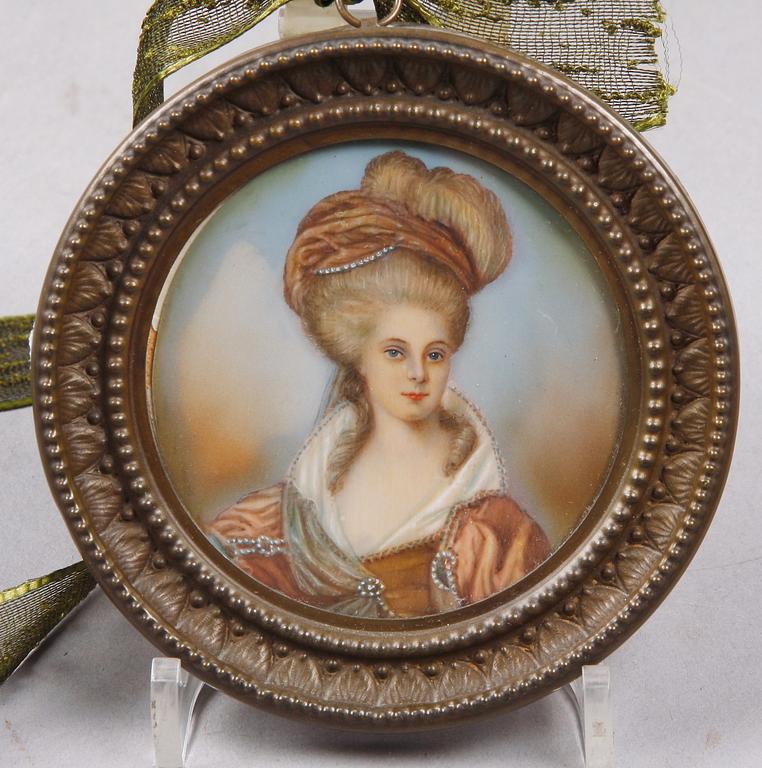 MINIATYPORTRÄTT. Pastell. 1800/1900-tal.