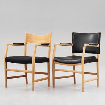 HANS J WEGNER, 2 chairs, "2 B", Plan Møbler, Denmark.