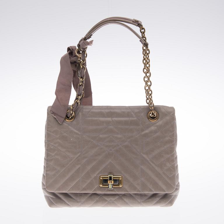 A LANVIN HAPPY MEDIUM QUILTED LEATHER SHOULDER BAG.