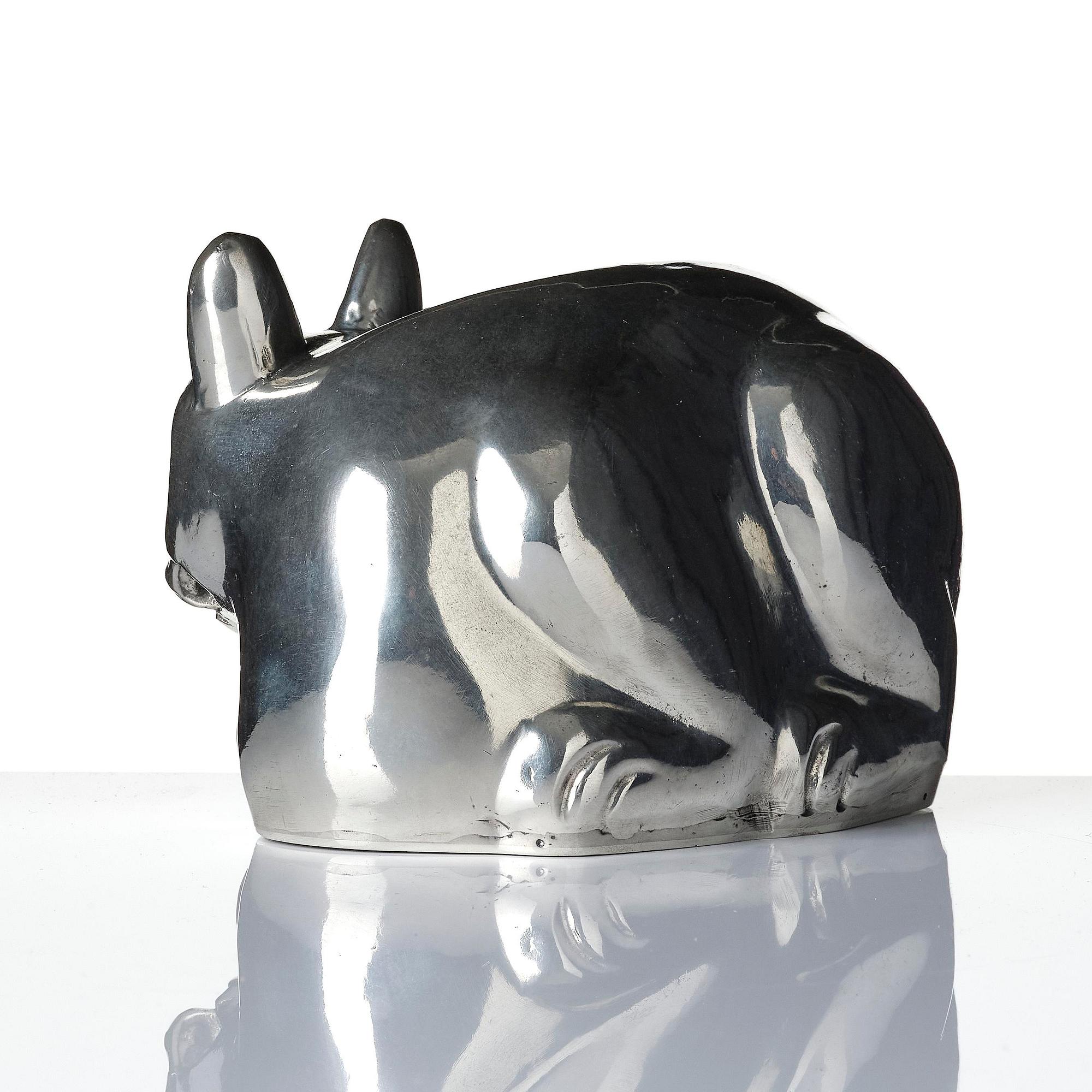 Estrid Ericson, a pewter sculpture of a Siamese cat, Firma Svenskt Tenn, Stockholm, 1968.