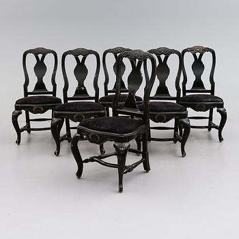 STOLAR, 6 st, senbarockstil, 1900-talets första hälft.