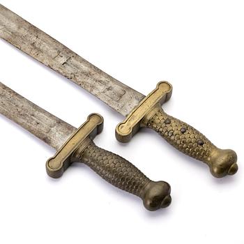 Huggare, 2 st, för artilleri, Frankrike, 1800-tal.