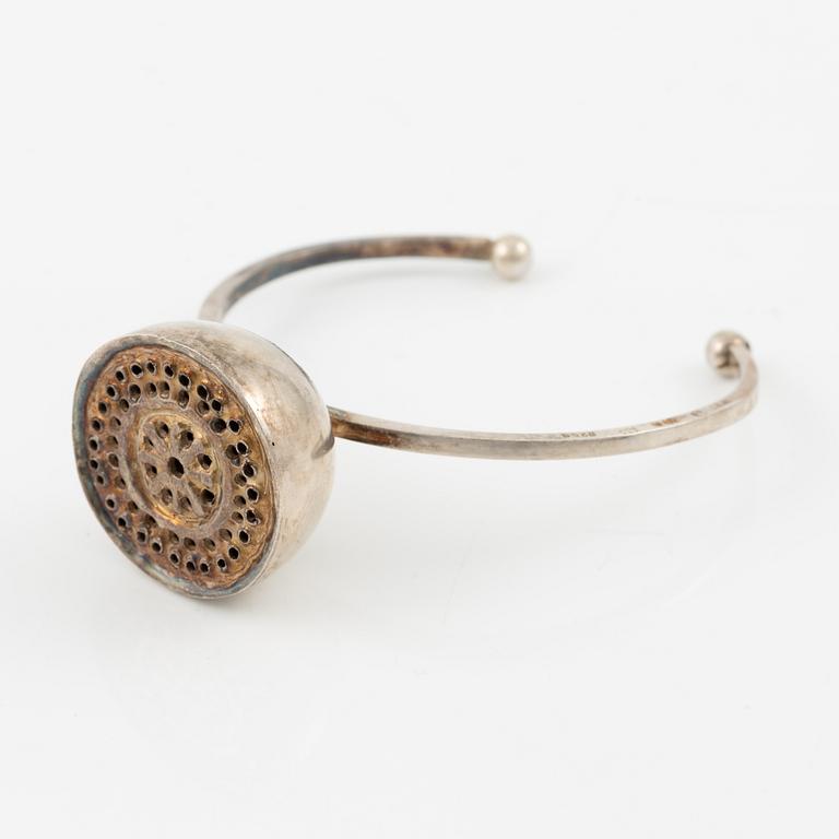 Lars Arby, five arm rings, sterling silver, Gothenburg 1963, 1966 and 1967.