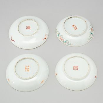 A group of various cups and saucers, Chinese and European, 18th-19th century.