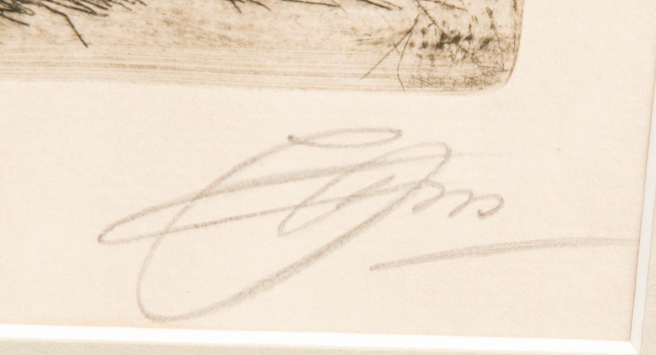 Anders Zorn, etsning signerad med blyerts.