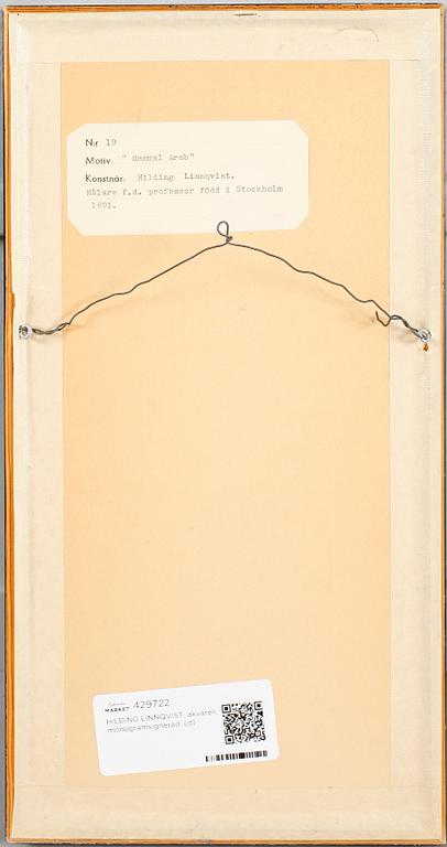 HILDING LINNQVIST, akvarell, monogramsignerad.