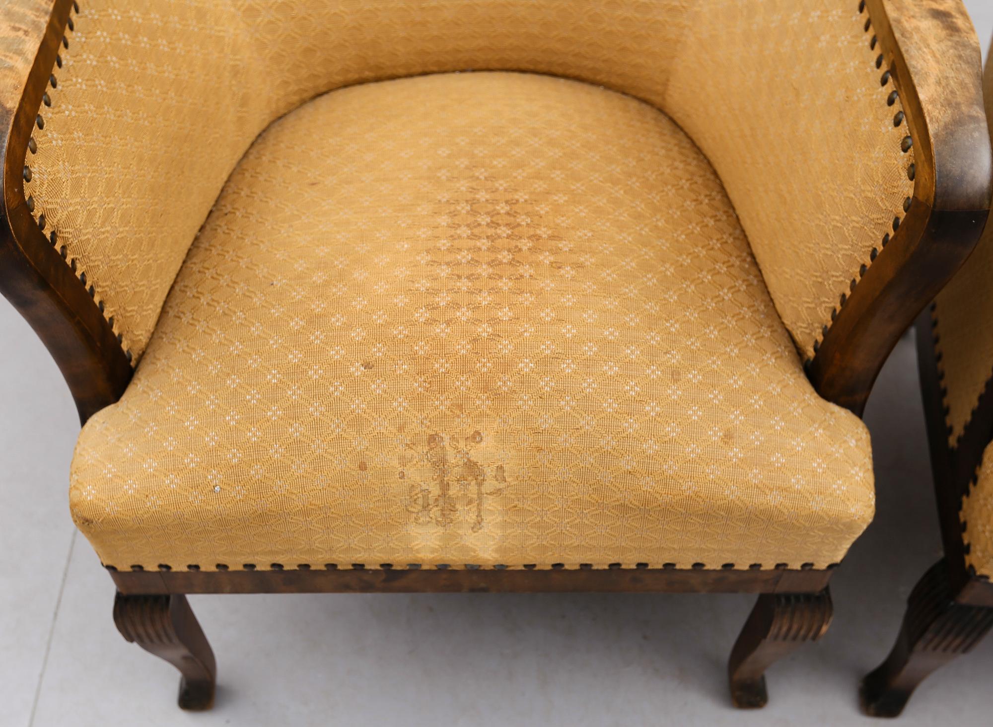 FÅTÖLJER, 1 par, 1900-talets första hälft.