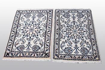 Two Nain rug, part silk, so called 9 LAA, ca 90 x 60 cm.