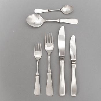 BESTICKSERVIS, 72 delar, silver, "Uppsala", Löfman, MGAB 1960-70-tal. Tot ca 2800 gram.