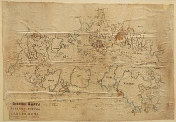 A map, Blekinge and Karlskrona, circa 1800.