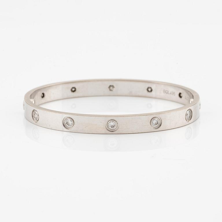 Cartier armband " Love" 18K vitguld med tio runda briljantslipade diamanter.