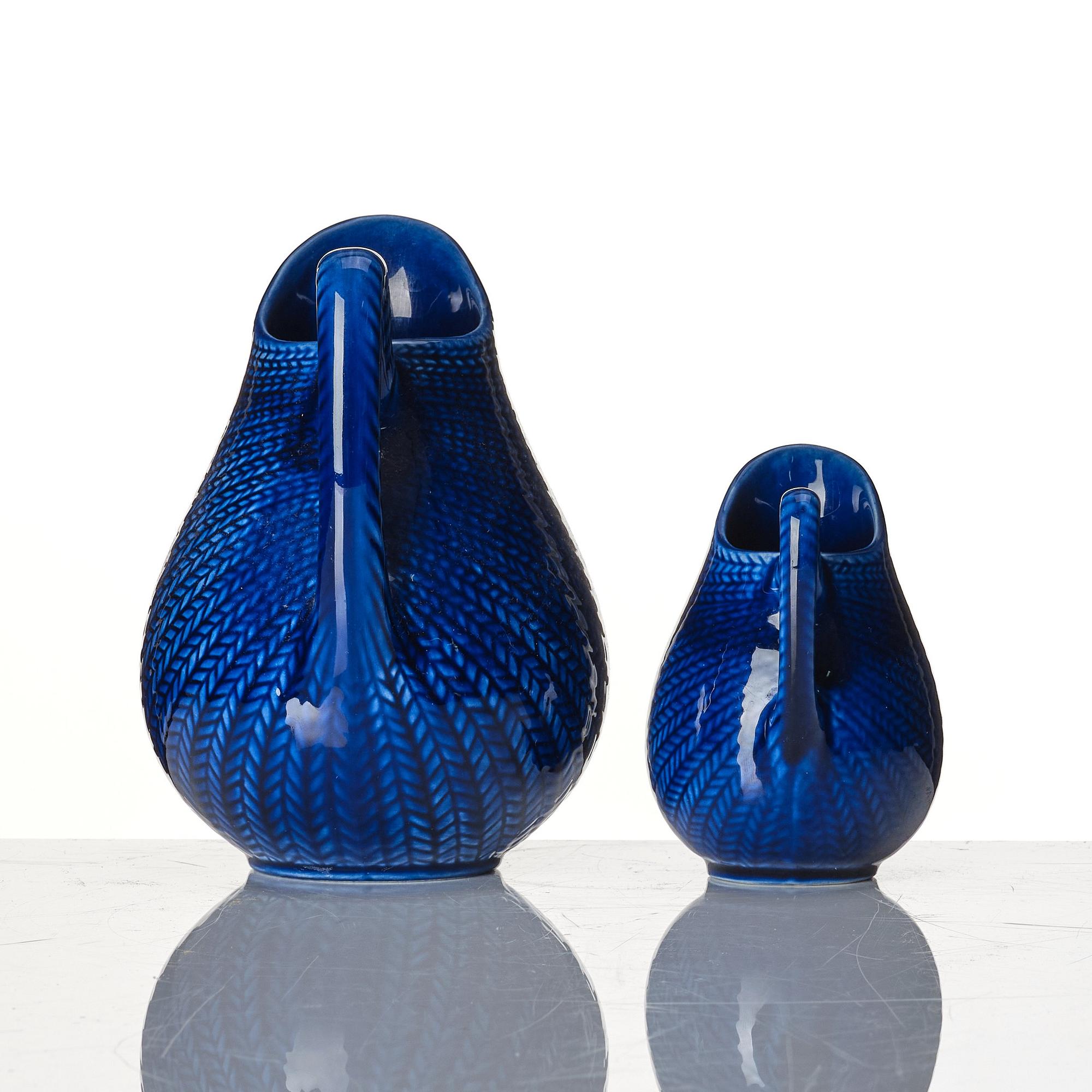 Hertha Bengtson, a 'Blå Eld' 6 pieces tea service, Rörstrand, Sweden 1951-71.