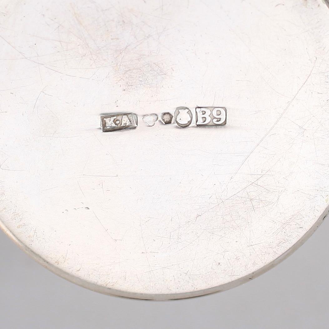 BÄGARE, 6 st, silver, K Anderson, Stockholm 1952. Vikt ca 165 gram.