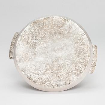 Pekka Turtiainen, a silver tray, samorodok technique, A. Sirtamo, Helsinki 1974.