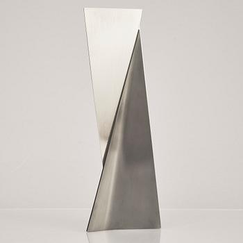 A sterling silver and blued steel vase, mark of Rolf Lindståhl,  Stockholm 1994.